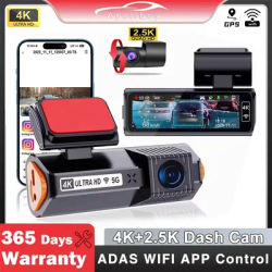 Dash Cam 4K Recording Car Camera DVR Night Vision Video Recorder Built-In Wi-Fi Support GPS 24H Parking