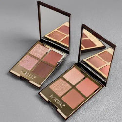 1/2PCS Four-color Eyeshadow Palette Sparkling Pink Brown Earth Color Smoked Eye Shadow Palette Matte Glitter Eyeshadow Shiny Eye
