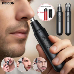 Tondeuse électrique pour poils du nez, alimentée par batterie, portable, mini-tondeuse pour hommes, pour sourcils, oreilles et poils du nez