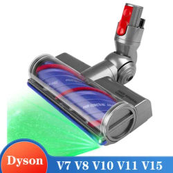 Direct Dirve Vacuum Head for Dyson V7 V8 V10 V11 V15 Hardwood Floor Attachment Bristle Roller Brush Parts Tangle-free Hair Brush