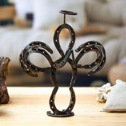 Horseshoe Angel,'Recycled Iron Horseshoe Sculpture of an Abstract Angel'