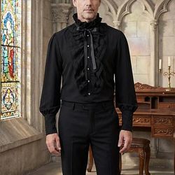 Vittoriano Medievale Rinascimento Camicia Lunghe Principe Gentiluomo Nobile Tinta unica Costume Per donna Fantasia Reale Stile Steampunk Halloween Carnevale Mascherata Fiera Rinascimentale LARP Festa