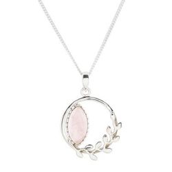 Pink Wreath,'Hand Crafted Rose Quartz and Sterling Silver Necklace'