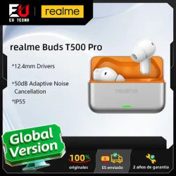 Écouteurs realme Buds T500 Pro (version internationale) : réduction de bruit adaptative de 50 dB, haut-parleurs audio haute résolution de 12,4 mm, design compact « Candy Box »