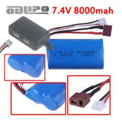 Batterie 7.4V pour Wltoys 144001 12423 12428 A959-B SCY-16101 SCY-16102 SCY-16103, pièces de rechange pour voiture RC, batterie 18650 2S 8000MAH