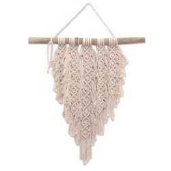 DNA Chain,'100% Cotton Ivory Macrame Wall Hanging'