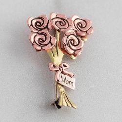 Blooming Roses,'Floral Blooming Roses Brooch Pin for Mom'