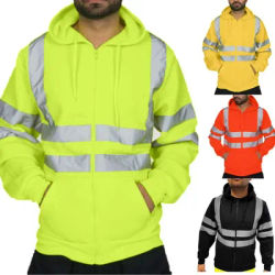 Combinaisons de travail réfléchissantes pour hommes, hauts à capuche en polaire, pulls d'extérieur, vestes pour hommes, vêtements pour hommes