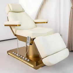 Adjustable Beauty Bed with 3/4 Motor, Adjustable Back and Legrests, and Fully Reclining Backrest, Suitable for Beauty Salons.