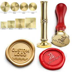 Customize Wax Seal Stamp with Bamboo Handle Personalized Your Logo with Brass Stamp Head 25/30/40/50mm For Wedding Invitation