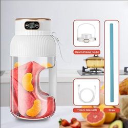 Frullatore portatile per frullati e smoothie, frullatore personale da 1,2 l con maniglia integrata Bottiglia per frullati con display digitale e ricarica USB, ideale per viaggi, palestra e ufficio,