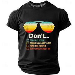 occhiali da sole retrò da uomo non smettere di credere stai così vicino temi il mietitore dimenticati di me testo della canzone opzione t-shirt grafica anni '70 '80 classic rock cultura pop nostalgico