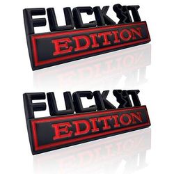 2 emblemi edizione fuck it, emblemi esterni per auto, badge, adesivi 3D, emblema 3D, adesivo di ricambio per auto e camion, adatto a tutte le auto