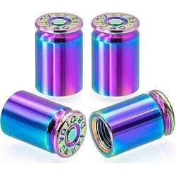 4 tappi per valvole pneumatici a forma di proiettile, tappi per valvole pneumatici in lega di alluminio per auto, SUV, camion, bici, motociclette, biciclette