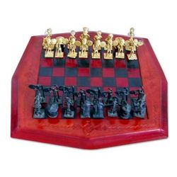 'Tribal Warfare' - Leather and Brass Chess Set