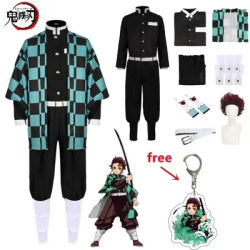 Anime Kamado Tanjirou Cosplay Kostuum Moordenaar Halloween Cosplay Kostuum Voor Kinderen Voor Volwassen Geschenken