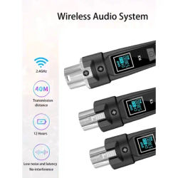 2.4Ghz Xlr Wireless Microphone Transmitter Receiver System Rechargeable Mic Adapter for Dynamic Mic Audio Mixer Pa System Guitar