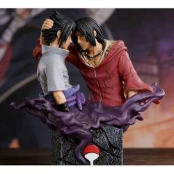 Naruto anime characters Sasuke Uchiha and Itachi Uchiha brother reconciliation boxed anime model figurine