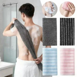 1PC Exfoliating Washcloth Nylon Back Scrubber Body Scrubber Shower Sponge Bath Towel Brush Deep Cleansing Accessories