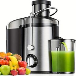 Spremiagrumi, centrifuga con ampia apertura di alimentazione da 7,6 cm per frutta e verdura intera, estrattore di succo in acciaio inox a 2 velocità, facile da pulire. Elevata resa, senza BPA per