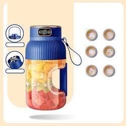 frullatore portatile con 10 lame Display digitale, frullatore personale di grande capacità per frullati e smoothie, tazza spremiagrumi ricaricabile tramite USB con manico integrato, frullatore senza