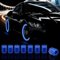 8 confezioni di tappi per valvole di pneumatici fluorescenti in plastica, coprivalvola luminosi per ruote auto, coprivalvola universali/tappi antipolvere per auto, camion, moto, biciclette