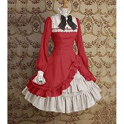 Retrò Vintage Gothic Lolita Rococò Vestito Manica a tromba Costumi a tema film / TV Pizzo Fiocco Costume Per donna Ragazze Feste Mascherata Festa Sera Adulti Vestito