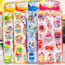 Creative summer ice cream, ice cream, delicious food, 3D shaking and watering stickers suitable for girls as gifts