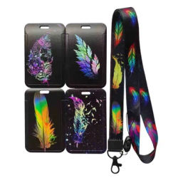 Wholesale Fashion Style Sliding Id Badge Card Holder with Lanyard acceptable OEM，Drop shipping