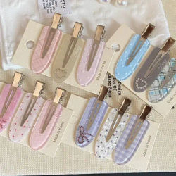 3pcs Girls cute print No Bend Seamless Hair Clips women Makeup Washing Face Barrette Side Bangs hairclip dot hairpin Accessories