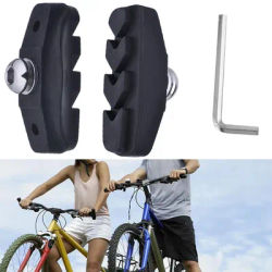 50mm Road Bicycle V Brake Pads Rubber Compound With Mud Guide Groove For All Weather Cycling Black 1 Pair With Tool