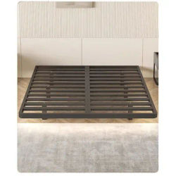 Suspended bed modern simple bedside iron frame steel frame wrought iron master bedroom double bed tatami row skeleton suspended