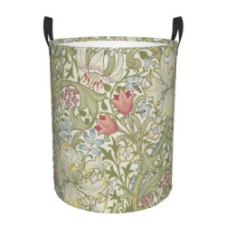 Custom William Morris Art Laundry Basket Collapsible Floral Textile Pattern Baby Hamper for Nursery Toys Organizer Storage Bins