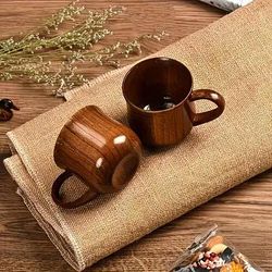 2 tazze da caffè in legno con manici, tazze da tè in legno con manici, tazze da caffè in legno massello resistenti al calore, tazze da latte portatili per la colazione, tazze da acqua, piccole tazze