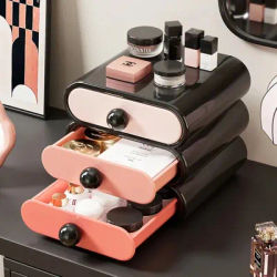 Drawer Make Up Organizer 3Layer Cosmetics Storage Closet Organizer Home Sundries Holder Desktop Storage Box Stationery Organizer