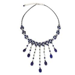 Rain Shower,'Hand Made Lapis Lazuli Waterfall Necklace'
