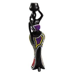 Ohemaa,'Sese Wood and Recycled Glass Bead Sculpture'