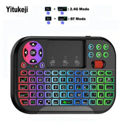 Mini BT Wireless Keyboard QWERTY With Touchpad 2.4GHz USB Backlit Mouse Remote Control For Windows Android TV Box Smart TV