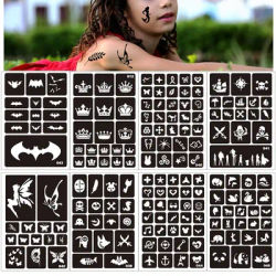 Narkasy Stencils Kit 3/5/10/20Sheet Temporary Tattoos Stencils for Kids, Face and Body Paint Stencils Kit, Girl Boy Glitter