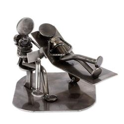 'Rustic Psychotherapist' - Unique Recycled Metal Eco Sculpture from Mexico