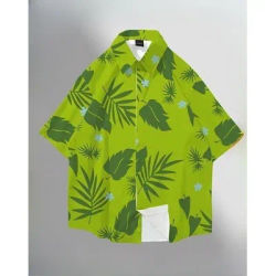Chemise à manches courtes à col Animal, vêtements amples pour la douleur, chemise verte Cosplay