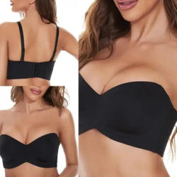Soutien-gorge froncé à gros seins, bretelles détachables, haut sans couture, pour le quotidien, L38E