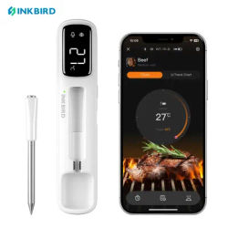 INKBIRD INT-11I-B Mini thermomètre à viande sans fil, Bluetooth 5,4 1000 pieds, réponse 1s, IP67, 26 préréglages, affichage LED, pour barbecue/Gril