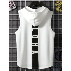 T-shirt haut gilet de sport à capuche pour hommes