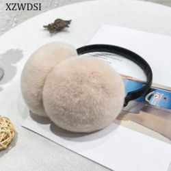 Femmes 100% naturel réel Rex fourrure de lapin cache-oreilles hiver mode filles Rex fourrure de lapin cache-oreilles russe en peluche fourrure oreillette