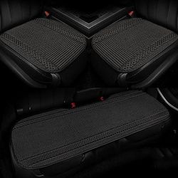 Set di 3 coprisedili universali per auto, traspiranti e rinfrescanti, in tessuto, per sedili anteriori e posteriori, con imbottitura antiscivolo, adatti alla maggior parte di auto, camion e SUV.