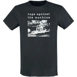 Rage Against The Machine Burning Car Print Cotton T-shirt Men Women Rock Band Unisex Short Sleeve Tee