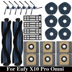For Eufy X10 Pro Omni Robot Vacuum Spare Parts Main Side Brushes Mop Cloths HEPA Filters Dust Bags Accessories