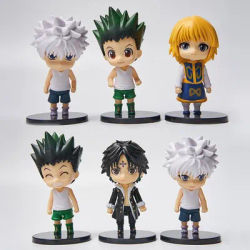 6Pcs/1Set Anime HUNTER×HUNTER Figure Killua Zoldyck Toy Chrollo Lucilfer Model GON FREECSS Doll Action Figure Kurapika Set