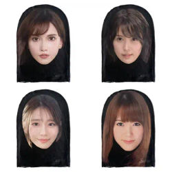 3D simulation of a Japanese female star's face, a parody headgear cosplay, and a comical gauze mask go out for a live stream